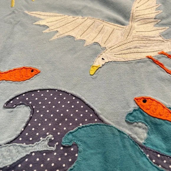 Mini Boden size 9-10 years seagull at the sea appliqué shirt - Picture 2 of 3